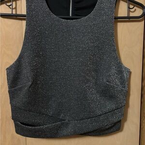 Dynamite Black Glitter Crop Top